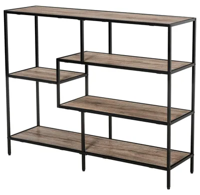 Immagine prodotto di Libreria Scaffale 5 Ripiani 120x32x95 cm in Legno e Metallo Nero