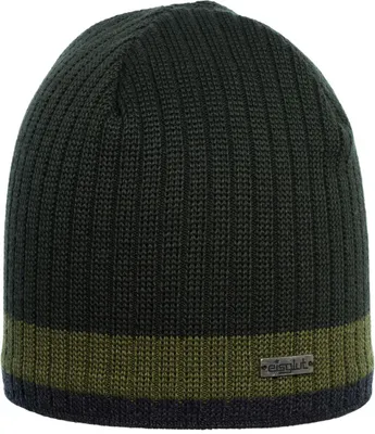 Eisglut Rippstrick-Mütze Styrmira Merino mit Innen-Fleece  in grün