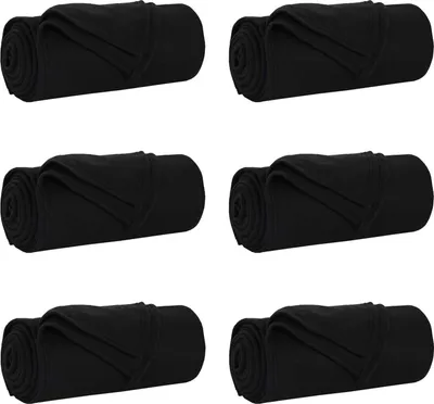 Produktbild von vidaXL Wohndecken 6 pcs Schwarz 240 x 220 cm Fleece