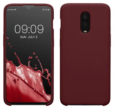 Produktbild von kwmobile Handyhülle für OnePlus 6T Hülle - Case Silikon - Kabelloses Laden - Schutzhülle Cover in Bordeaux Violett
