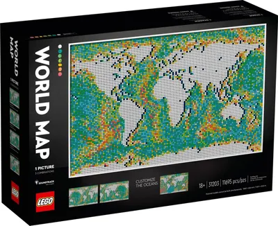 Zdjęcie produktu dla LEGO ART Mapa świata, Zestaw do budowania, 18 lat(a), Plastik, 0 szt., 5,53 kg