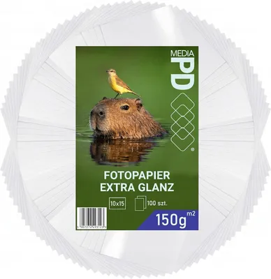 Produktbild von PD Media Fotopapier 10x15 cm Hochglänzend – 150 g/m², 100 Blatt, Inkjet (4R Extra Glanz)