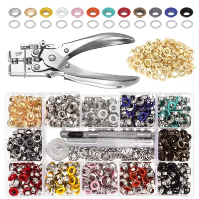 Ösen-Set mit Zange, 700 Stück, 5 mm, 13 Farben, für DIY