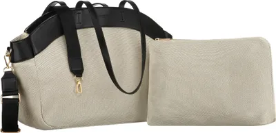 Obrázek produktu pro Peterson dámská shopper kabelka z přírodní kůže černá béžová 40 cm