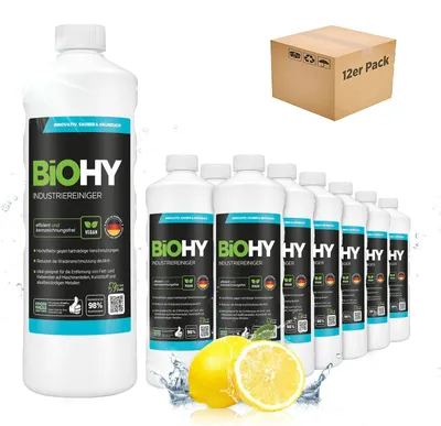 Produktbild von BiOHY Industriereiniger 12x1L Werkstatt Fettlöser Öl Maschinen Konzentrat