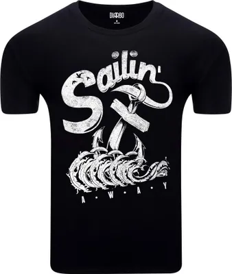 Produktbild von Diarbo Herren T-Shirt mit Meeresdruck Wegsegeln Schwarz Gr.XL
