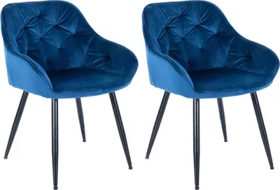 Produktbild von 2er Set Esszimmerstühle Cassis blau