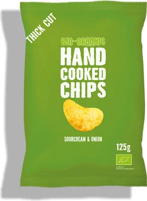 Immagine prodotto di Patatine cotte a mano - Panna acida e cipolla 125g