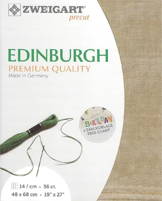 Zdjęcie produktu dla Evenweave Tkanina EDINBURGH Zweigart Precut 35 ct. 3217 kolor 3009 vintage mocha, tkanina do haftu 100% len 48x68 cm