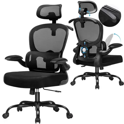 Obrázek produktu pro Kancelářská židle - Ergonomická židle - Židle do kanceláře - Počítačová židle - Kancelářské židle - Nastavitelná 3D opěrka hlavy