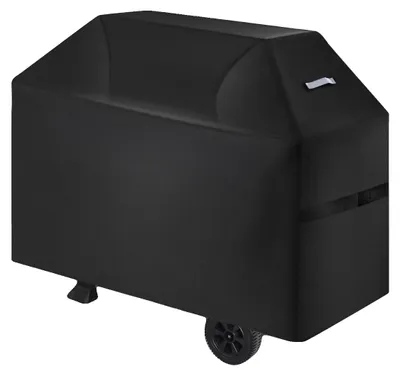 Productafbeelding van VEVOR grillhoes (1321 mm) voor gebruik buitenshuis, waterdicht en weerbestendig, gemaakt van duurzaam 600D polyester, eenvoudig aan te brengen en te verwijderen