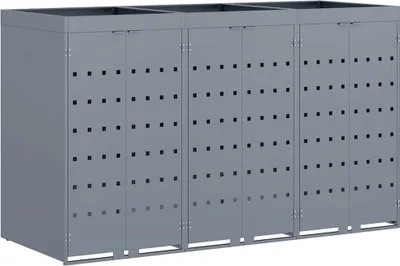 Obrázek produktu pro Úložný box na 3 popelnice Světle šedá 204 x 77,5 x 121,5 cm