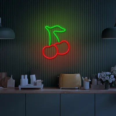 Produktbild von Neon LED CHERRY Dekoration grün und rot NNE23 Neolia