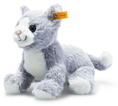 Produktbild von Steiff Katze Cassie 26 cm eisblau/weiß Kuscheltier 067051