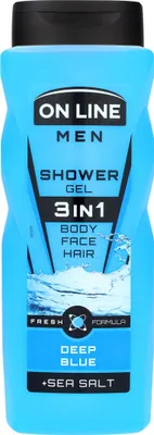 Obrázek produktu pro Online sprchový gel pro muže 3v1 tmavě modrý 410 ml