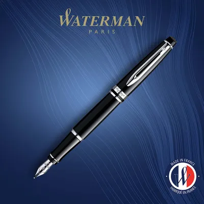 Produktbild von Waterman Expert Füller | Hochglänzend Schwarz mit Chromzierteile | Füllfederhalter Mittlere Spitze | Geschenkbox