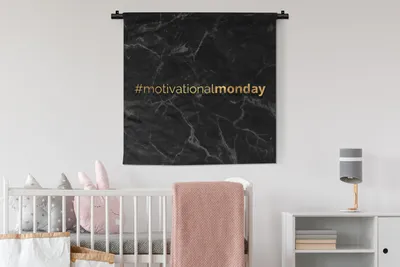 Produktbild von MuchoWow® Wandteppich Wandbehang Zitate - Motivation - Marmor - Gold 90x90 cm Tapisserie Dekoration Wandtuch - Wandaufhänger