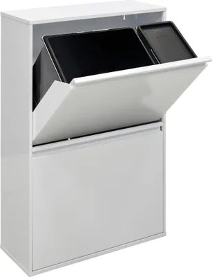 Imagen del producto de ARREGUI Sistema básico de separación de residuos CR601-B2, fabricado en acero | Cubo de basura con 4 compartimentos para la cocina