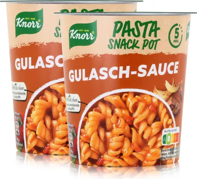 Produktbild von Knorr Pasta Snack Pot Gulasch-Sauce 60g - In 5 Minuten fertig (2er Pack)