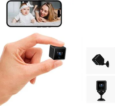 Produktbild von Mini-Spionagekamera 4K HD, draadlose Bewachungskamera, kleine WiFi-Kamera mit großer Brennweite, für den Einsatz mit App.