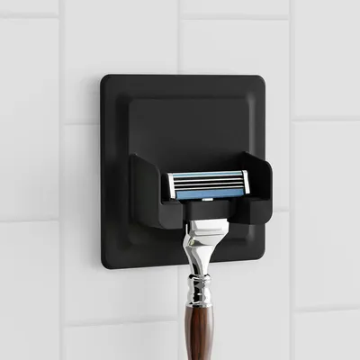 Image de Support pour pommeau de douche, adhésif, en silicone souple, antidérapant, pour rasoir