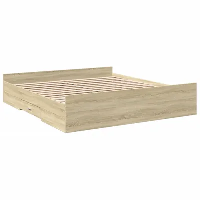 Produktbild von Bettgestell mit Schubladen Sonoma-Eiche 180x200cm Holzwerkstoff