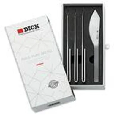 Obrázok produktu pre F. DICK Pure Metal Ajax Steakmesser-Set 4-teilig, breites Klingenblatt