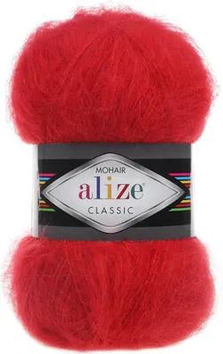 100g Strickgarn Alize Mohair Classic rot