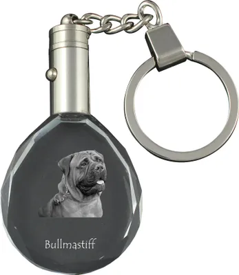 Produktbild von Bullmastiff - Anhänger mit einem Foto eines Hundes, Schlüsselanhänger aus Kristall in einer Geschenkbox, ein einzigartiges Geschenk von Art-Dog