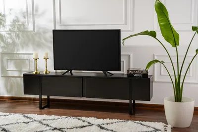 Produktbild von Skye Decor, Serenity - Wood Black, Black, TV-Ständer, Holz Schwarz, 100% MELAMINBESCHICHTETE SPANNPLATTE, 180 x 30 x 50 cm
