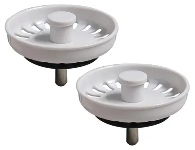 Image de 2 bouchons d'évacuation en acier inoxydable, diamètre 74 mm