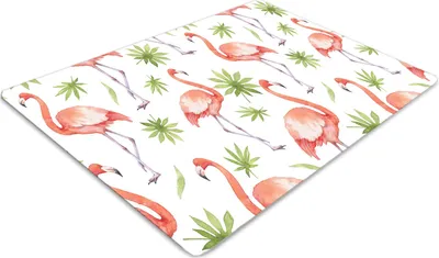 Obrázok produktu pre Podlahová ochranná podložka - Ochranná podložka pod stoličku - Podlahová podložka - 140x100 cm - Plameniaky