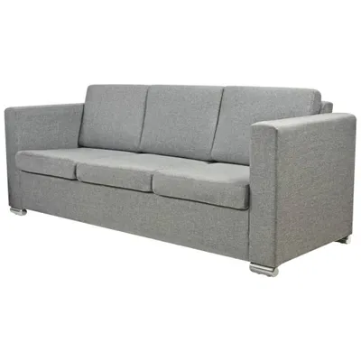 Produktbild von vidaXL 3-Sitzer-Sofa Stoff Hellgrau