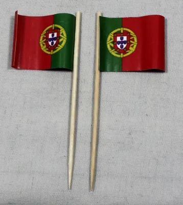 Produktbild von Party-Picker Flagge Portugal Papierfähnchen in Spitzenqualität 25 Stück Beutel