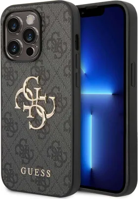 Immagine prodotto di Guess 4G Big Metal Logo - Custodia per iPhone 15 Pro Max (Grigio)