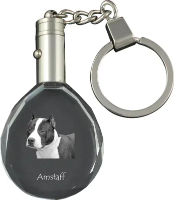 Produktbild von American Staffordshire Terrier, Amstaff - Anhänger mit einem Foto eines Hundes, Schlüsselanhänger aus Kristall in einer Geschenkbox, ein einzigartiges Geschenk von Art-Dog