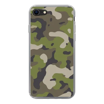 Produktbild von MuchoWow® Handyhülle Schutzhülle Hülle für iPhone 7 Camouflage-Muster mit militärischen Farben Silikon Softcase Handy Hülle - Kartenhalter