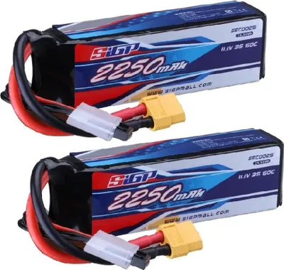 Obrázek produktu pro Lipo baterie, kapacita 2250 mAh, napětí 11,1 V, rychlost vybíjení 25 C, 2250-3S-60C-2ks