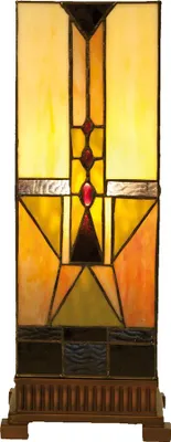 Immagine prodotto di Lampada da tavolo Tiffany Clayre & Eef 18x18x45 cm in vetro marrone beige