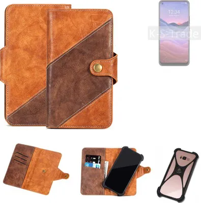 Produktbild von K-S-Trade Handyhülle Schutzhülle Bookstyle Case Wallet-Case kompatibel mit ZTE a1 Cover Klapphülle Kantenschutz Smartphone dunkelbraun braun 1x
