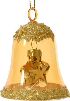 Productafbeelding van Klok glas l6.2b6.2h7.5 cm licht goud kerst Decoris