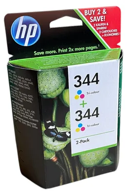 Produktbild von HP 344, Hohe (XL-) Ausbeute, Cyan, Magenta, Gelb, Tinte auf Pigmentbasis, 2 Stück(e), 560 Seiten, Multipack