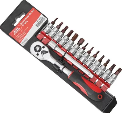 Produktbild von Ratschen-Set 1/4“ mit Verlängerung für Innensechskant & Sechsrund