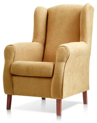 Ohrfauteuil, senfgelb, 104x77x75 cm, mit abnehmbarem Sitzkissen