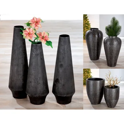 Produktbild von Gilde Vase "Noir" Aluminium schwarz 67850