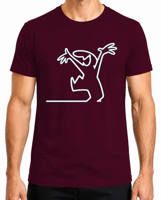 Produktbild von La Linea Strichmännchen Balum Retro Cartoon Osvaldo Cavandoli Herren T-Shirt, Burgundy, 3XL