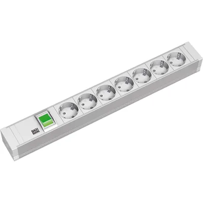 Zdjęcie produktu dla Listwa zasilająca Bachmann 19" z PVC, 1,5U, 7 gniazd, jasnoszara, 2,0 m, z wyłącznikiem