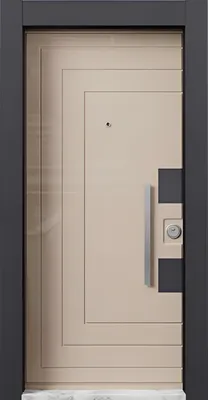 Image de Porte d'entrée beige Portes de sécurité Portes d'entrée robustes Portes élégantes
