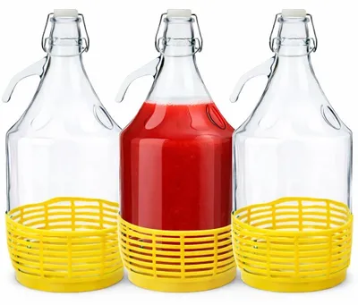 Produktbild von 5-Liter-Gärballon mit mechanischem Verschluss und Schutzkorb