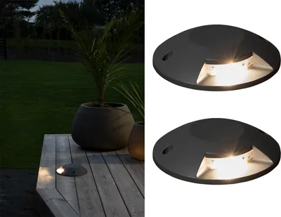 Produktbild von 2 LED Bodenaufbaustrahler Bodenspots Aussenbereich Aufbaustrahler anthrazit IP65